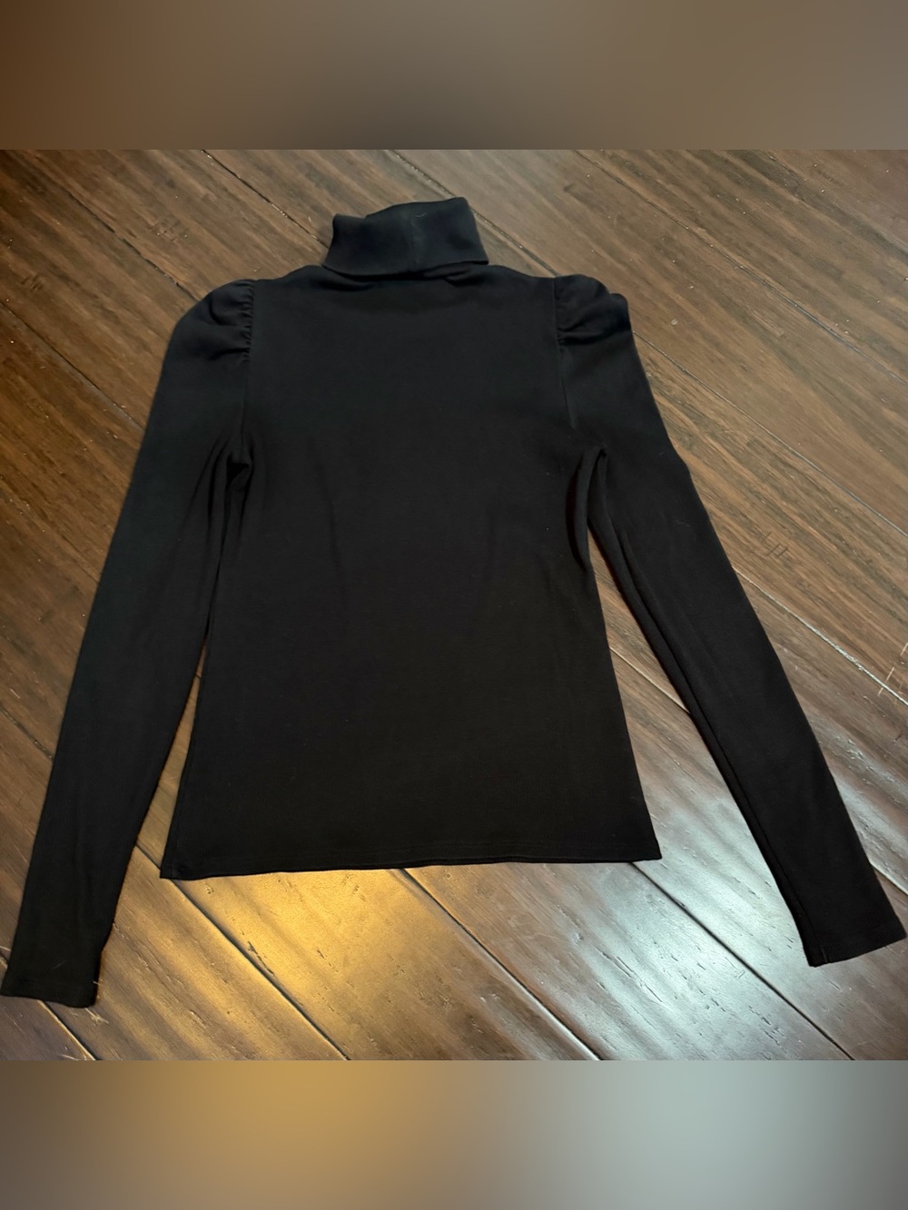 Veronica Beard Cedar Turtleneck Black Puff-Shoulder Sweater XS - Picture 3 of 4